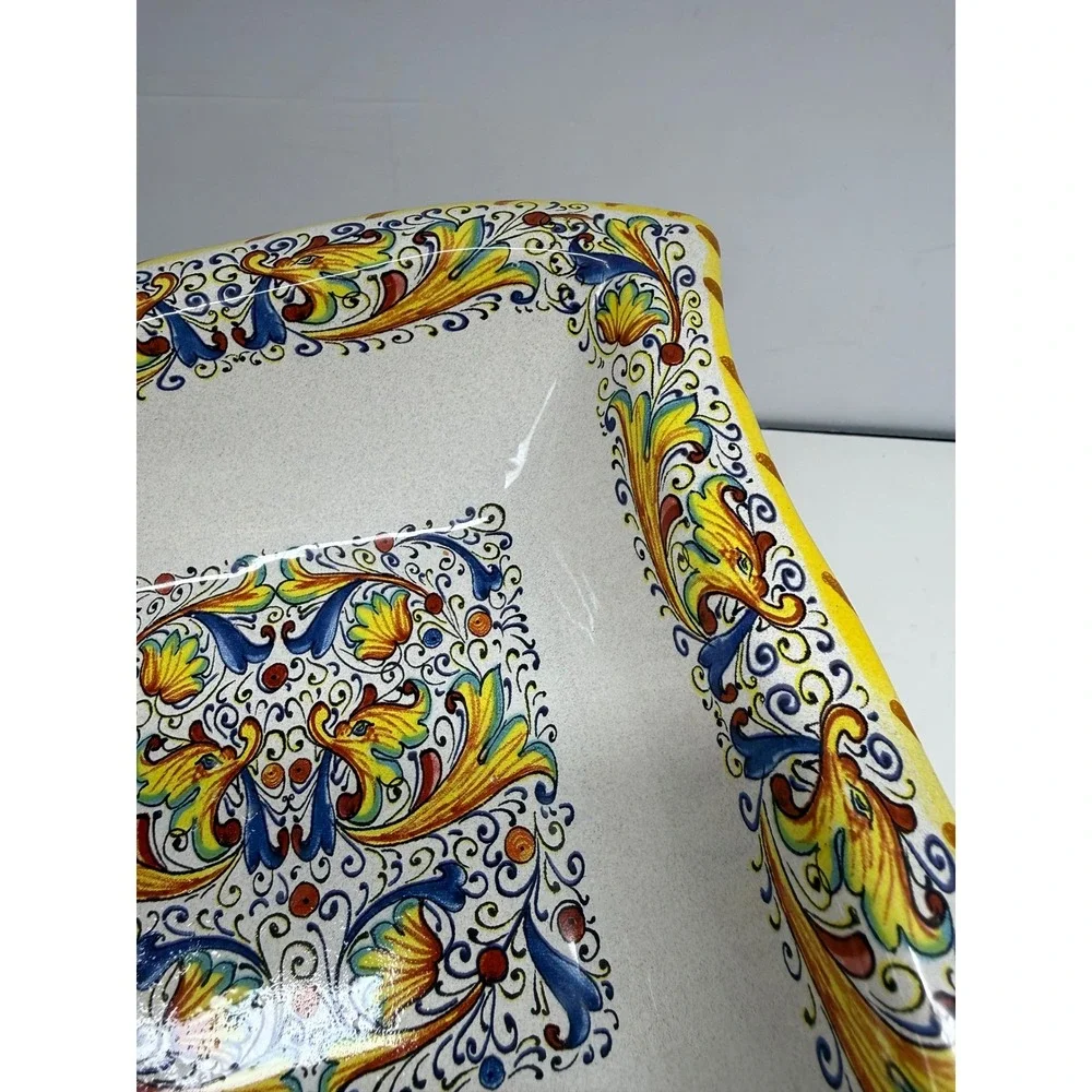 VIN Meridiana Ceramiche Italy Raffaellesco Serving Set Platter and Bowl Majolica